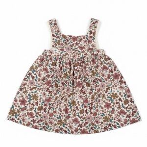 Floral Sleeveless Dress with Long Sleeve Onesie and Shoes